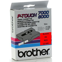 Brother TX431 Black on Red 12mm Gloss Laminated Labelling Tape 15m for P-Touch